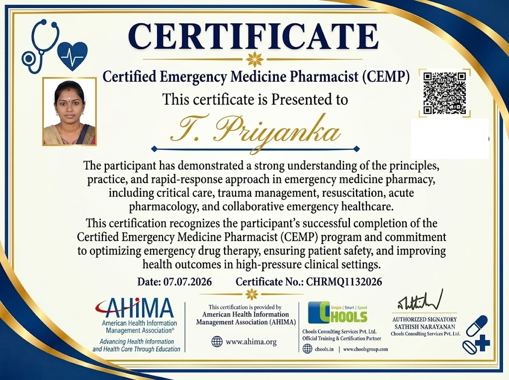 Healthcare and Pharma Program Certificate
